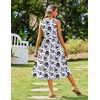 Zeagoo Women’s Summer Tank Midi Dress with Pockets Floral Sleeveless A-Line Casual Loose T-Shirt Dresses Beach Sundress 2026(Black White Floral)