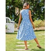 Zeagoo Women’s Summer Tank Midi Dress with Pockets Floral Sleeveless A-Line Casual Loose T-Shirt Dresses Beach Sundress 2026(Blue Small Floral)