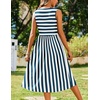 Zeagoo Women’s Summer Tank Midi Dress with Pockets Floral Sleeveless A-Line Casual Loose T-Shirt Dresses Beach Sundress 2026(Blue+white Stripe)