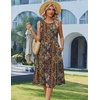 Zeagoo Women’s Summer Tank Midi Dress with Pockets Floral Sleeveless A-Line Casual Loose T-Shirt Dresses Beach Sundress 2026(Ethnic Boho Print)