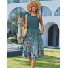Zeagoo Women’s Summer Tank Midi Dress with Pockets Floral Sleeveless A-Line Casual Loose T-Shirt Dresses Beach Sundress 2026(Green Floral)