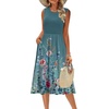 Zeagoo Women’s Summer Tank Midi Dress with Pockets Floral Sleeveless A-Line Casual Loose T-Shirt Dresses Beach Sundress 2026(Green Floral)