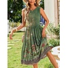 Zeagoo Women’s Summer Tank Midi Dress with Pockets Floral Sleeveless A-Line Casual Loose T-Shirt Dresses Beach Sundress 2026(Green Printed)