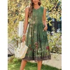 Zeagoo Women’s Summer Tank Midi Dress with Pockets Floral Sleeveless A-Line Casual Loose T-Shirt Dresses Beach Sundress 2026(Green Printed)