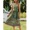 Zeagoo Women’s Summer Tank Midi Dress with Pockets Floral Sleeveless A-Line Casual Loose T-Shirt Dresses Beach Sundress 2026(Green Printed)
