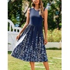 Zeagoo Women’s Summer Tank Midi Dress with Pockets Floral Sleeveless A-Line Casual Loose T-Shirt Dresses Beach Sundress 2026(Navy Blue Floral)