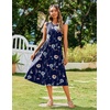 Zeagoo Women’s Summer Tank Midi Dress with Pockets Floral Sleeveless A-Line Casual Loose T-Shirt Dresses Beach Sundress 2026(Navy Floral)