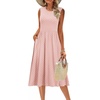 Zeagoo Women’s Summer Tank Midi Dress with Pockets Floral Sleeveless A-Line Casual Loose T-Shirt Dresses Beach Sundress 2026(Pink Floral)