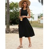 Zeagoo Women’s Summer Tank Midi Dress with Pockets Floral Sleeveless A-Line Casual Loose T-Shirt Dresses Beach Sundress 2026(Solid Black)
