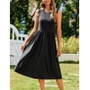 Zeagoo Women’s Summer Tank Midi Dress with Pockets Floral Sleeveless A-Line Casual Loose T-Shirt Dresses Beach Sundress 2026(Solid Black)