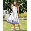 Zeagoo Women’s Summer Tank Midi Dress with Pockets Floral Sleeveless A-Line Casual Loose T-Shirt Dresses Beach Sundress 2026(White Boho Print)