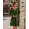 Zeagoo Women’s Sweater Dress Ribbed Knit V Neck Short Casual Dress(Army Green)