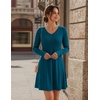 Zeagoo Women’s Sweater Dress Ribbed Knit V Neck Short Casual Dress(Blue)