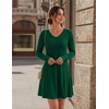 Zeagoo Women’s Sweater Dress Ribbed Knit V Neck Short Casual Dress(Green)