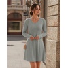 Zeagoo Women’s Sweater Dress Ribbed Knit V Neck Short Casual Dress(Light Grey)