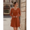 Zeagoo Women’s Sweater Dress Ribbed Knit V Neck Short Casual Dress(Orange)
