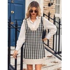 Zeagoo Womens Tank Sweater Dress Sweater Vest Knitted Pullovers Sweaters 2025(Houndstooth Plaid Black)