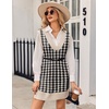 Zeagoo Womens Tank Sweater Dress Sweater Vest Knitted Pullovers Sweaters 2025(Houndstooth Plaid Black)