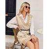 Zeagoo Womens Tank Sweater Dress Sweater Vest Knitted Pullovers Sweaters 2025(Houndstooth Plaid Khaki)