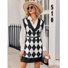 Zeagoo Womens Tank Sweater Dress Sweater Vest Knitted Pullovers Sweaters 2025(Plaid)
