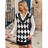 Zeagoo Womens Tank Sweater Dress Sweater Vest Knitted Pullovers Sweaters 2025(Plaid)