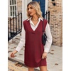 Zeagoo Womens Tank Sweater Dress Sweater Vest Knitted Pullovers Sweaters 2025(Wine Red)