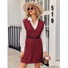 Zeagoo Womens Tank Sweater Dress Sweater Vest Knitted Pullovers Sweaters 2025(Wine Red)