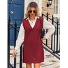 Zeagoo Womens Tank Sweater Dress Sweater Vest Knitted Pullovers Sweaters 2025(Wine Red)
