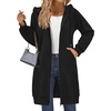 Zeagoo Women’s Zip Up Hoodies Long Sleeve Long Tunic Sweatshirts Oversized(01 Black)