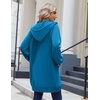 Zeagoo Women’s Zip Up Hoodies Long Sleeve Long Tunic Sweatshirts Oversized(Blue)