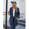 Zeagoo Women’s Zip Up Hoodies Long Sleeve Long Tunic Sweatshirts Oversized(Dark Blue)