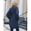 Zeagoo Women’s Zip Up Hoodies Long Sleeve Long Tunic Sweatshirts Oversized(Dark Blue)