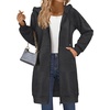 Zeagoo Women’s Zip Up Hoodies Long Sleeve Long Tunic Sweatshirts Oversized(Dark Grey)