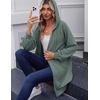 Zeagoo Women’s Zip Up Hoodies Long Sleeve Long Tunic Sweatshirts Oversized(Grey Green)