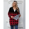 Zeagoo Women’s Zip Up Hoodies Long Sleeve Long Tunic Sweatshirts Oversized(Grid Print)