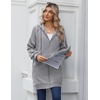 Zeagoo Women’s Zip Up Hoodies Long Sleeve Long Tunic Sweatshirts Oversized(Light Grey)