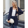 Zeagoo Women’s Zip Up Hoodies Long Sleeve Long Tunic Sweatshirts Oversized(Navy)