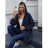 Zeagoo Women’s Zip Up Hoodies Long Sleeve Long Tunic Sweatshirts Oversized(Navy)