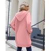 Zeagoo Women’s Zip Up Hoodies Long Sleeve Long Tunic Sweatshirts Oversized(Pink)