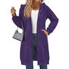 Zeagoo Women’s Zip Up Hoodies Long Sleeve Long Tunic Sweatshirts Oversized(Purple)