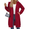 Zeagoo Women’s Zip Up Hoodies Long Sleeve Long Tunic Sweatshirts Oversized(Red)