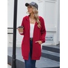Zeagoo Women’s Zip Up Hoodies Long Sleeve Long Tunic Sweatshirts Oversized(Red)