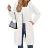 Zeagoo Women’s Zip Up Hoodies Long Sleeve Long Tunic Sweatshirts Oversized(White)