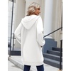 Zeagoo Women’s Zip Up Hoodies Long Sleeve Long Tunic Sweatshirts Oversized(White)