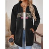 Zeagoo Women’s Zip Up Hoodies Long Tunic Sweatshirts Oversized Fleece Casual Long Sleeve 2026 Fall Hoodie Jacket Coat(Black Letter Print)