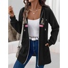 Zeagoo Women’s Zip Up Hoodies Long Tunic Sweatshirts Oversized Fleece Casual Long Sleeve 2026 Fall Hoodie Jacket Coat(Black Letter Print)