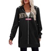 Zeagoo Women’s Zip Up Hoodies Long Tunic Sweatshirts Oversized Fleece Casual Long Sleeve 2026 Fall Hoodie Jacket Coat(Black Letter Print)