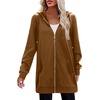 Zeagoo Women’s Zip Up Hoodies Long Tunic Sweatshirts Oversized Fleece Casual Long Sleeve 2026 Fall Hoodie Jacket Coat(Brown)