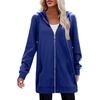 Zeagoo Women’s Zip Up Hoodies Long Tunic Sweatshirts Oversized Fleece Casual Long Sleeve 2026 Fall Hoodie Jacket Coat(Dark Blue)