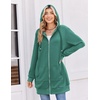 Zeagoo Women’s Zip Up Hoodies Long Tunic Sweatshirts Oversized Fleece Casual Long Sleeve 2026 Fall Hoodie Jacket Coat(Green(hot))